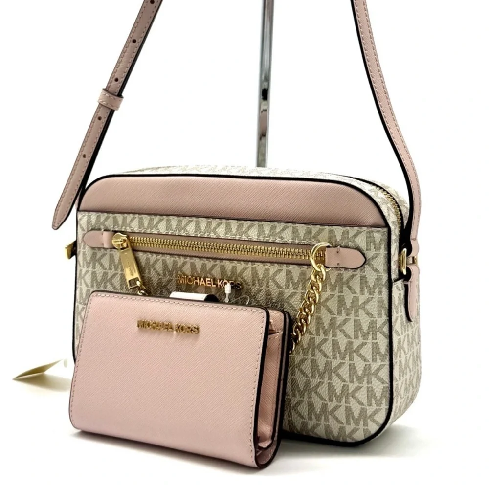 Michael Kors Large EW Zip Chain Xbody Crossbody Bag & Matching Bifold Wallet